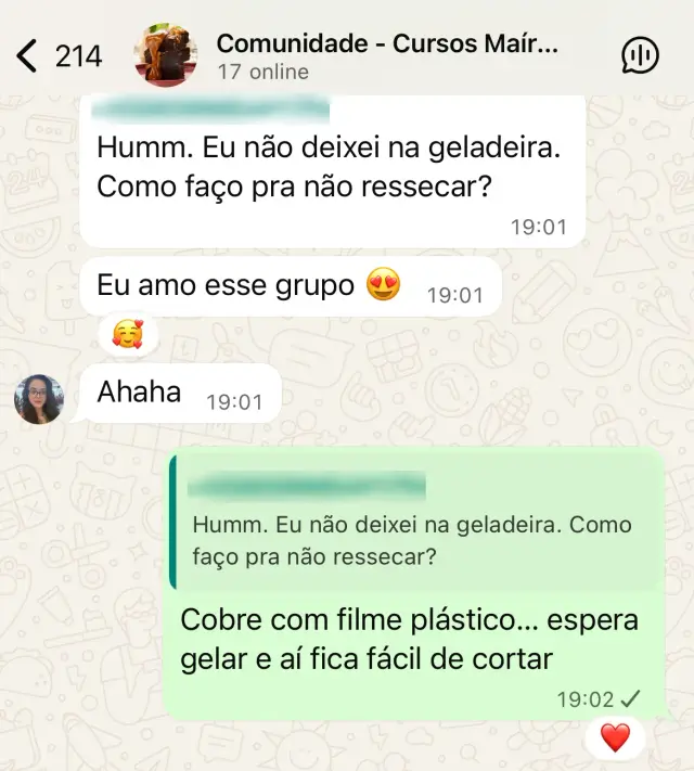 Print da comunidade no WhatsApp