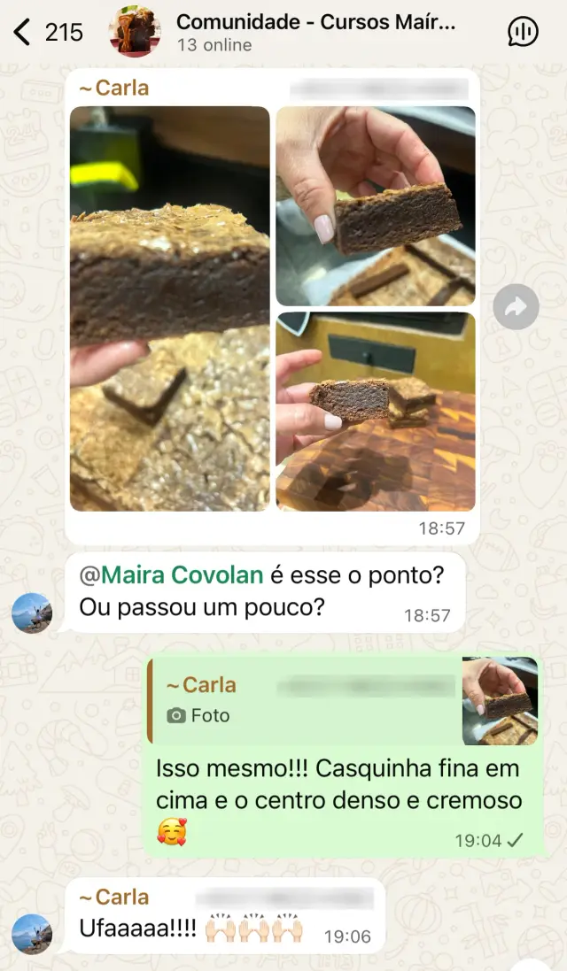 Print da comunidade no WhatsApp