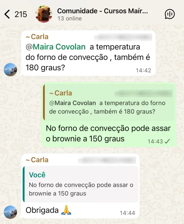 Print da comunidade no WhatsApp