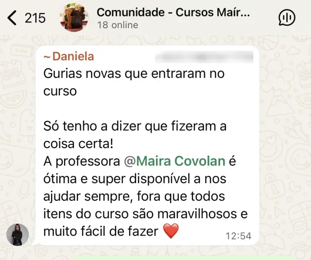 Print da comunidade no WhatsApp