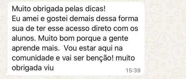 Depoimento de aluna