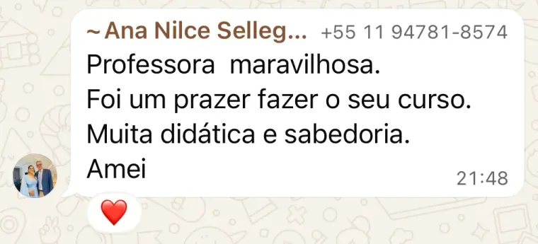 Depoimento de aluna