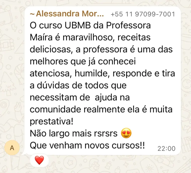 Depoimento de aluna