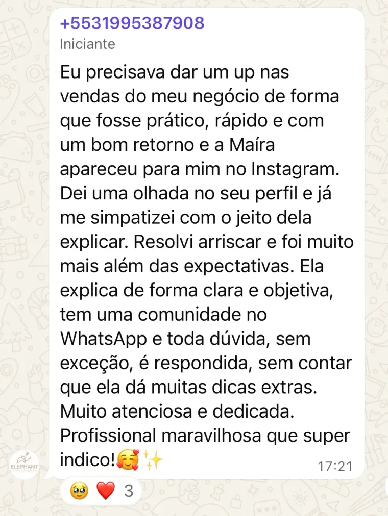 Depoimento de aluna